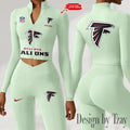 Atlanta Falcons Zipper Sports Top Women Gym Long Sleeve for Fitness SPTZSTW034