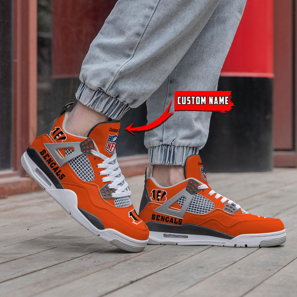 Cincinnati Bengals Personalized AJ4 Sneaker BG347