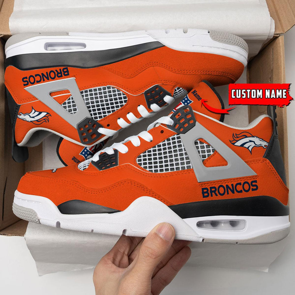 Denver Broncos Personalized AJ4 Sneaker BG344
