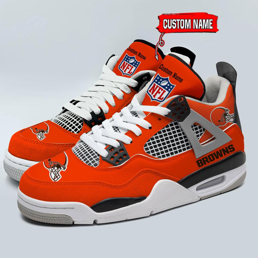 Cleveland Browns Personalized AJ4 Sneaker BG346