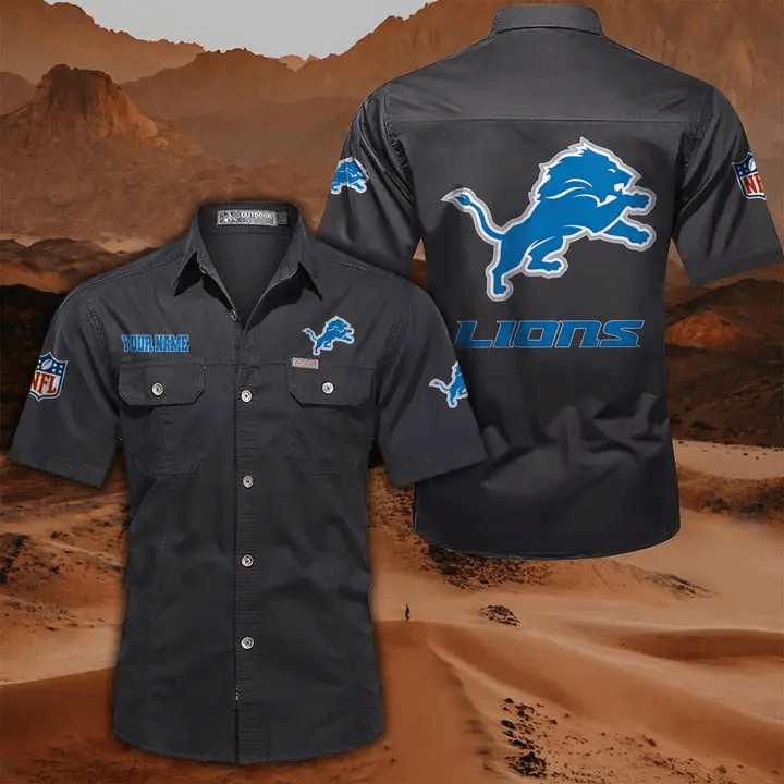 Detroit Lions Military Cargo Cotton Shirts