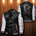 Signature Series Leather Jacket — Plush Sherpa Lining Atlanta Falcons HVKE1009