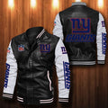 Signature Series Leather Jacket — Plush Sherpa Lining New York Giants HVKE1030