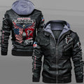 Atlanta Falcons HVKC7213 - Premium & Ultra-Thick Leather Jacket with Fleece Hood