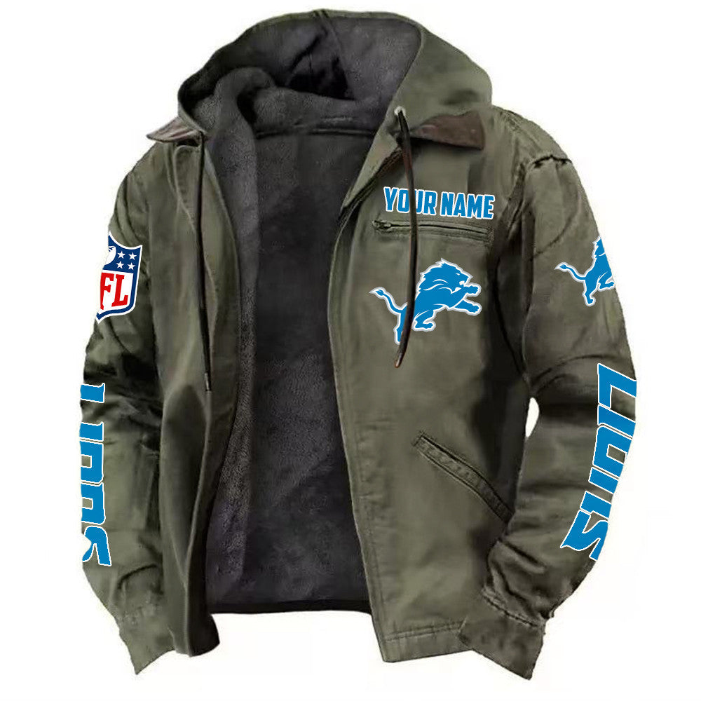 Detroit Lions DMJK0011 Hooded Cardigan Jacket
