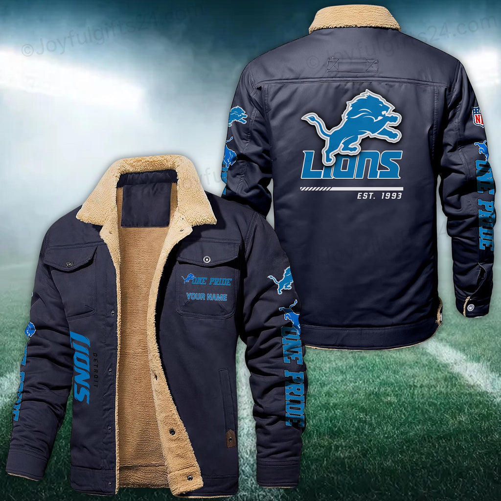Detroit Lions FLEECE BOMBER JACKET Custom name 10043895N