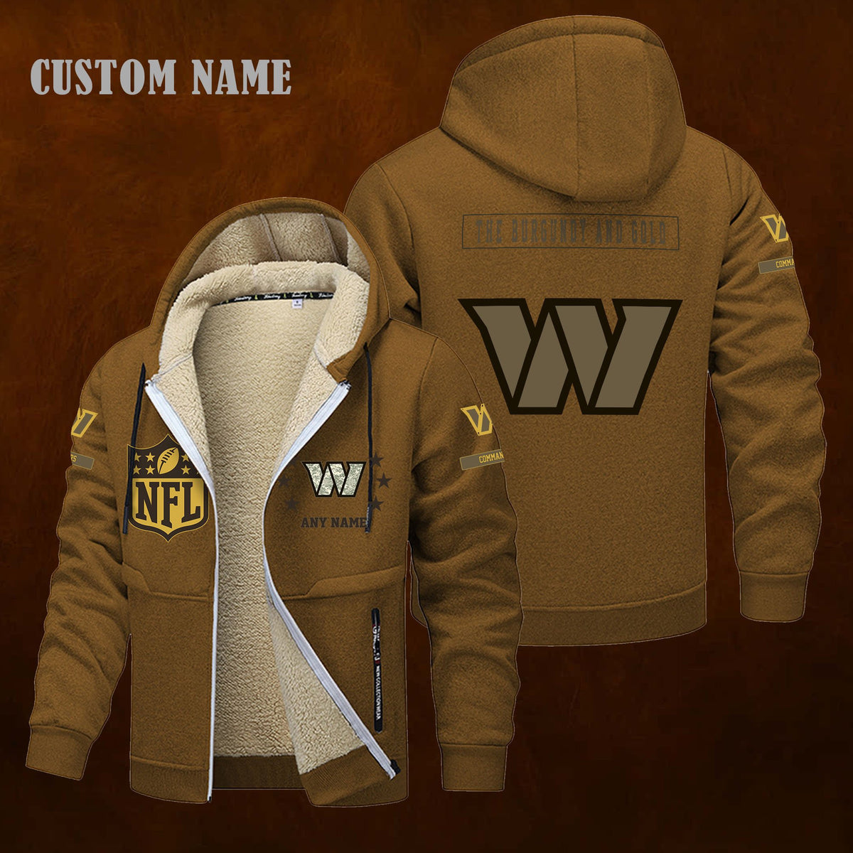 Washington Commanders NFL-Lamb Fleece Thick Coat- Custom name 10154094N