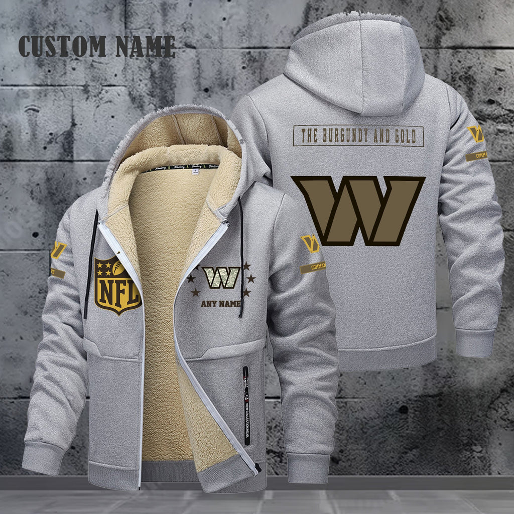 Washington Commanders NFL-Lamb Fleece Thick Coat- Custom name 10154094N