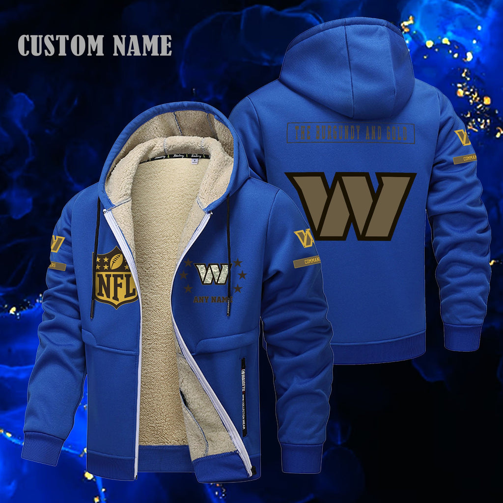 Washington Commanders NFL-Lamb Fleece Thick Coat- Custom name 10154094N
