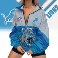 Detroit Lions | Premium NFL Championship Vibe V-Neck Zipper Sweatshirt Jackets NTH1