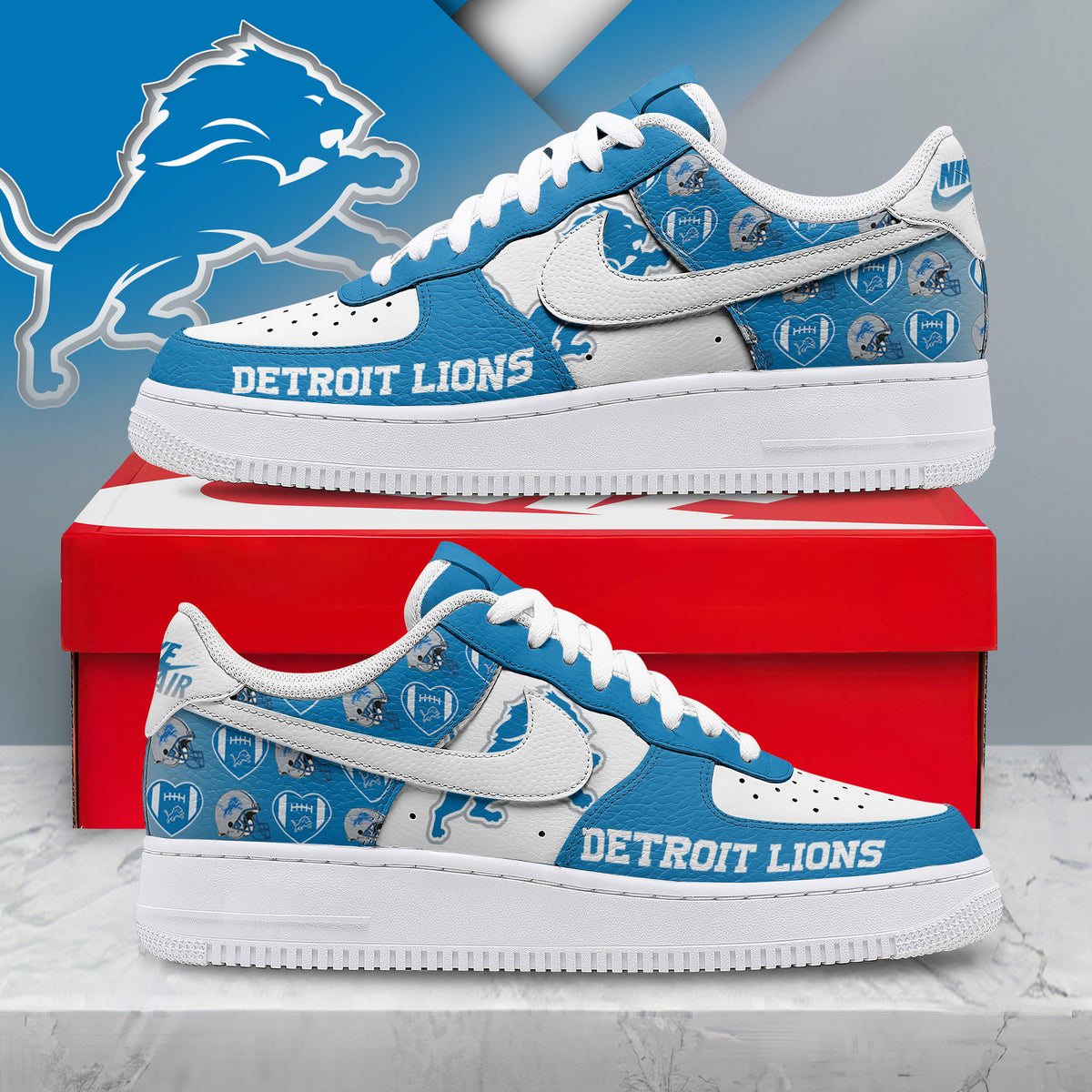 Detroit Lions | Premium NFL Gridiron Classic AF1 Shoes NTH1