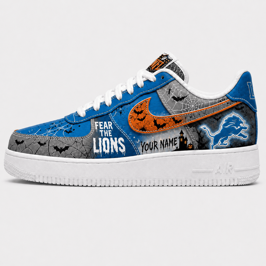 Detroit Lions | Premium NFL Fear The Team Halloween AF1 Sneakers - VA32196