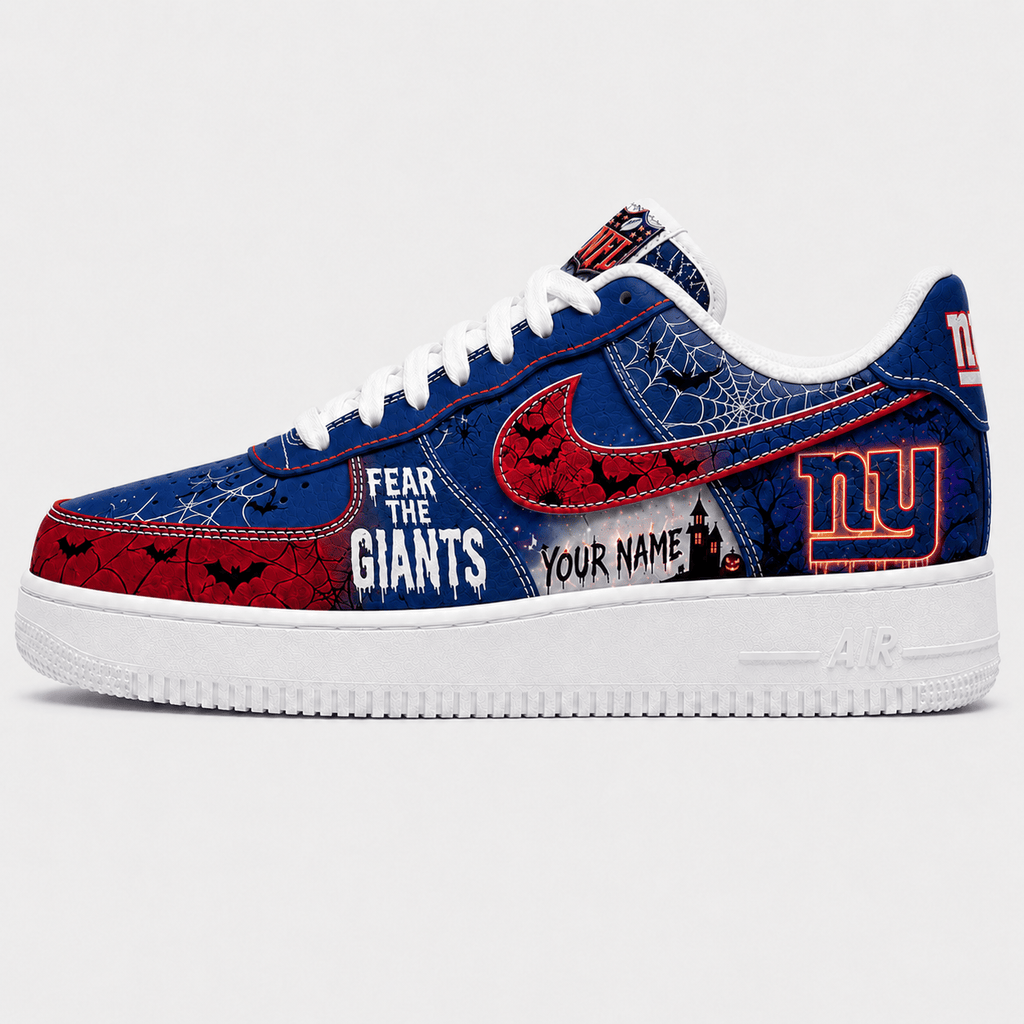 New York Giants | Premium NFL Fear The Team Halloween AF1 Sneakers - VA32185