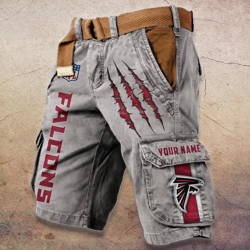 Atlanta Falcons Pocket Print Cargo Shorts (Belt Not Included) S9MCS067
