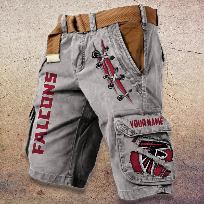 Atlanta Falcons Pocket Print Cargo Shorts (Belt Not Included) S9MCS131