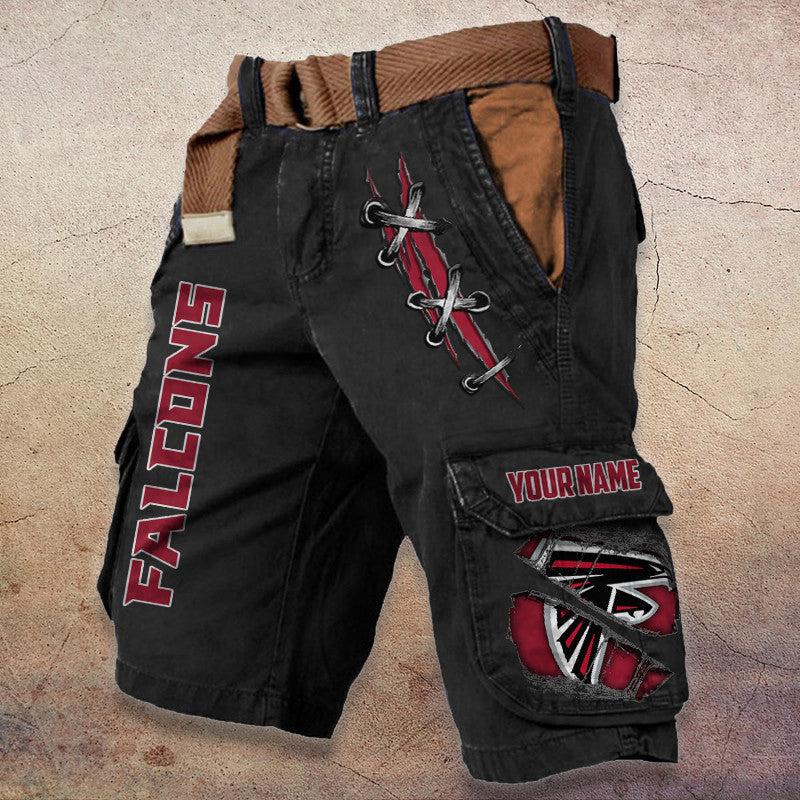 Atlanta Falcons Pocket Print Cargo Shorts (Belt Not Included) S9MCS131