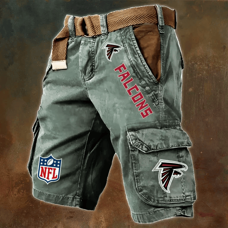 Atlanta Falcons Pocket Print Cargo Shorts (Belt Not Included) S9MCS002