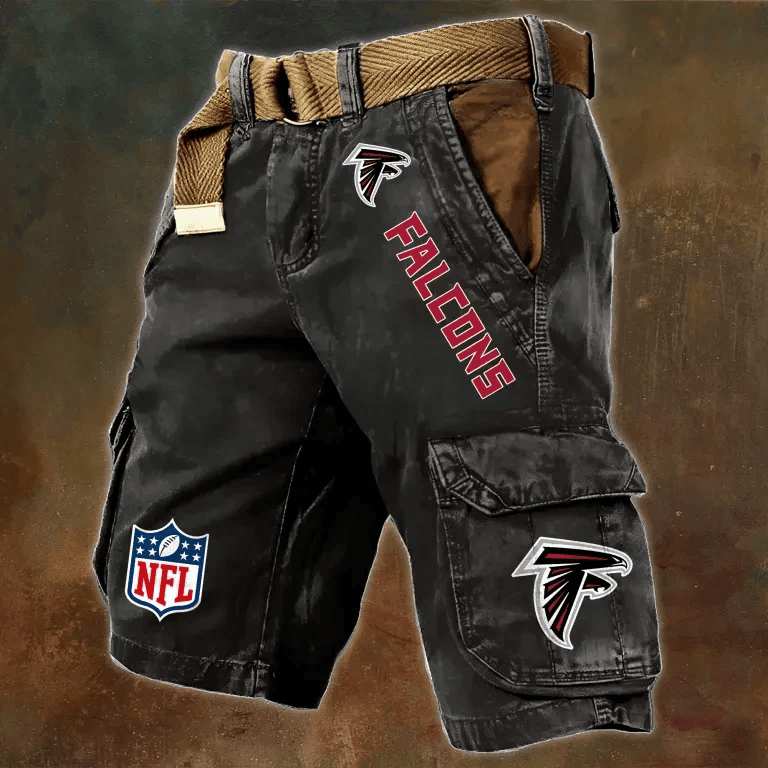 Atlanta Falcons Pocket Print Cargo Shorts (Belt Not Included) S9MCS002