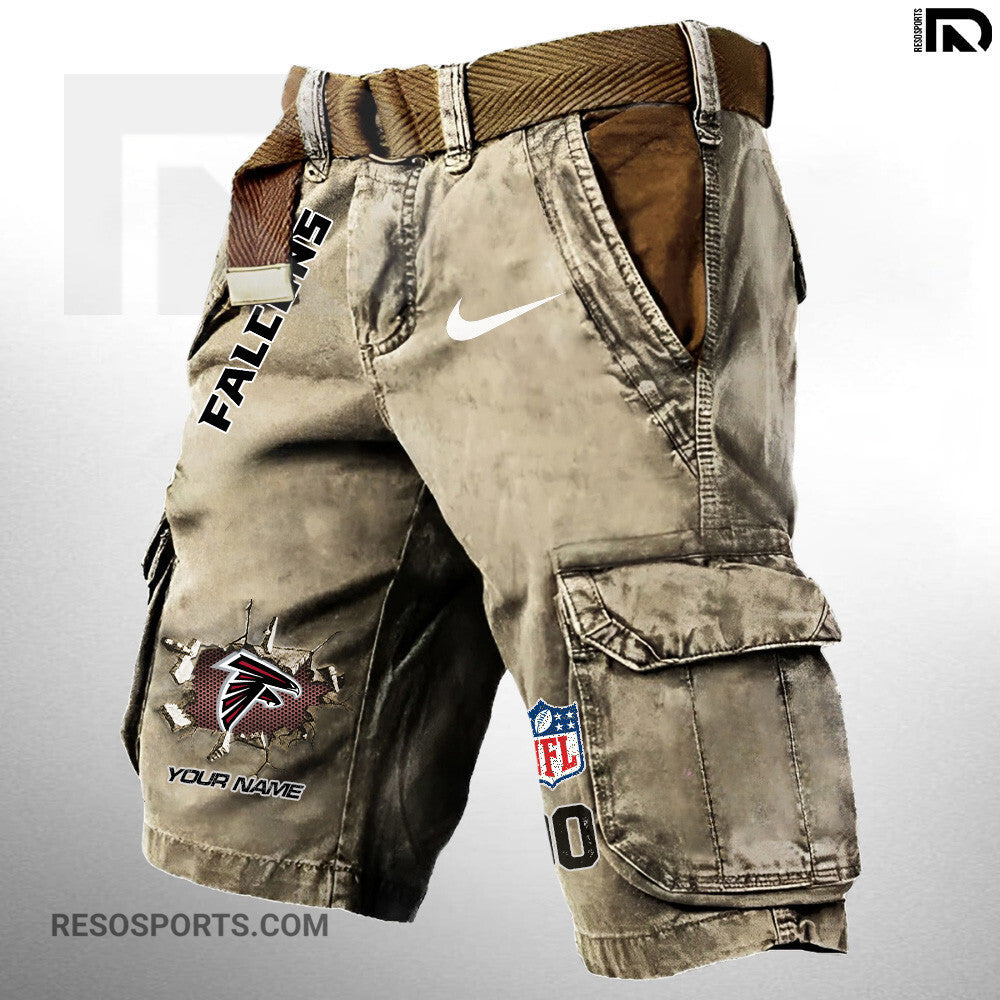 Atlanta Falcons Pocket Print Cargo Shorts (Belt Not Included) S9MCS099