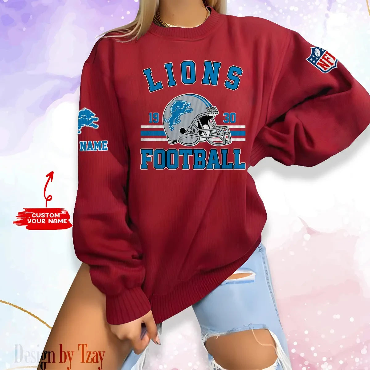 Detroit Lions Personalized Fashion Design New Woolen Sweater  BGSWT227