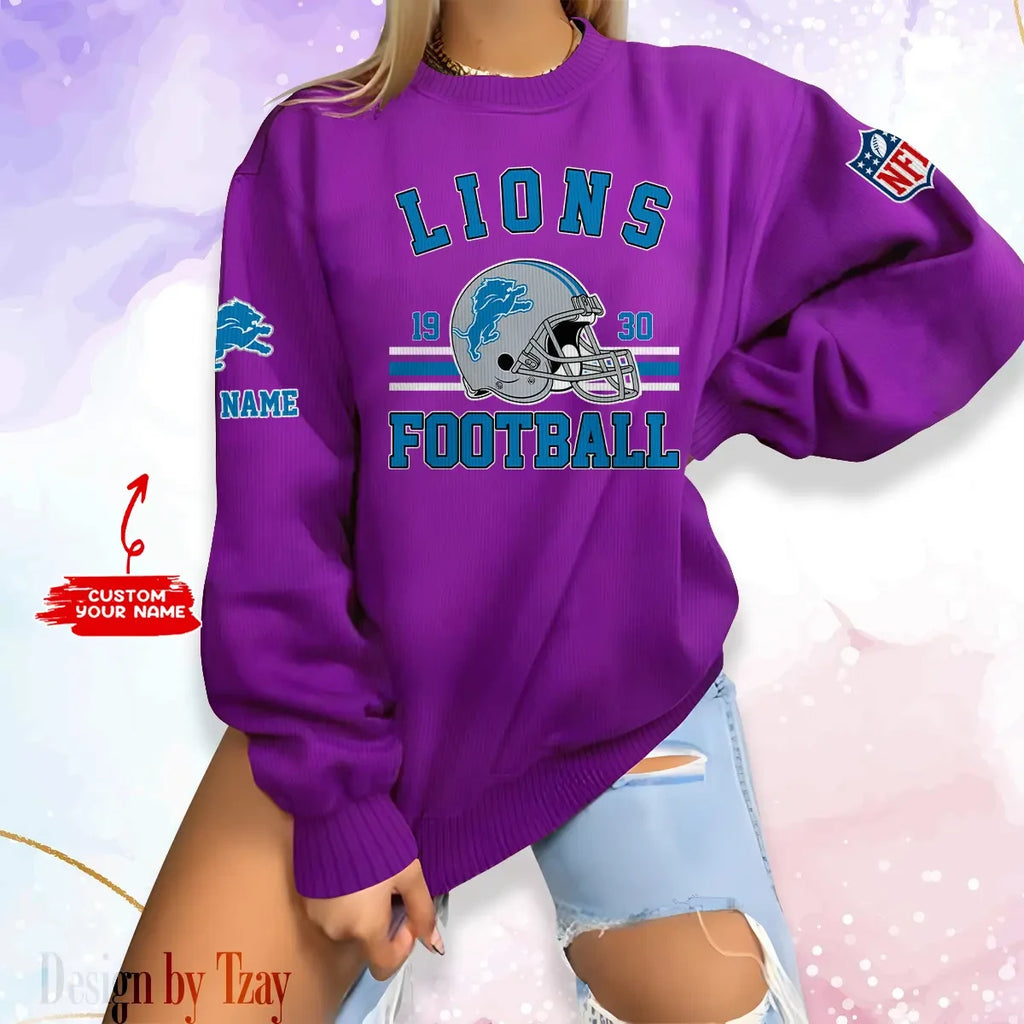 Detroit Lions Personalized Fashion Design New Woolen Sweater  BGSWT227