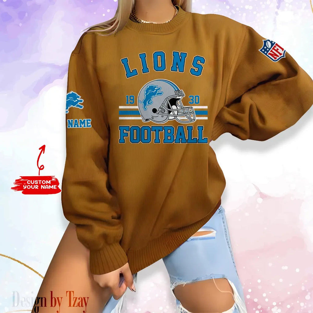 Detroit Lions Personalized Fashion Design New Woolen Sweater  BGSWT227