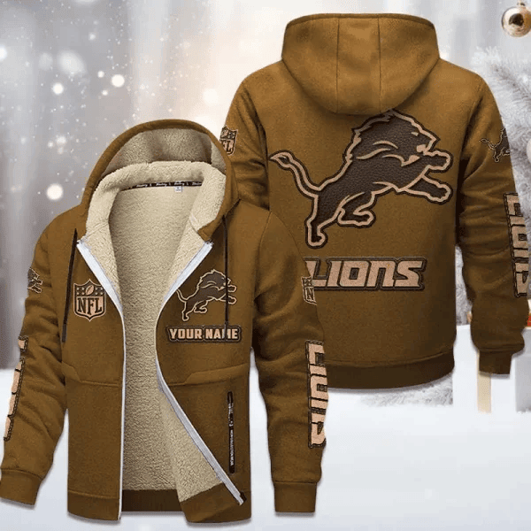 Detroit Lions DMTZ0848 Premium Sherpa-Lined Winter Hoodie – Personalized Edition
