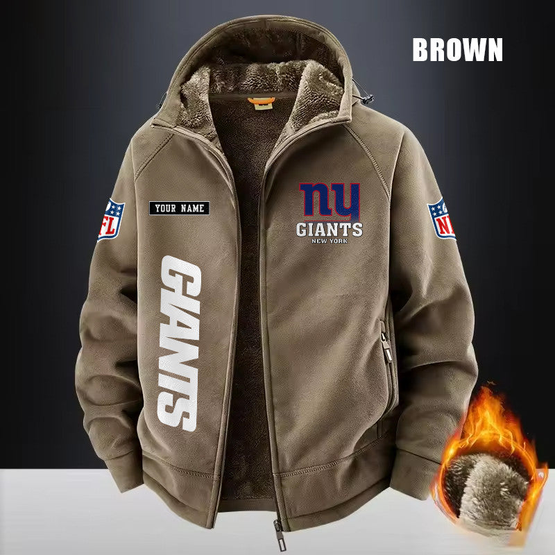 New York Giants Fleece Fashion Hooded Jacket Outdoor SPTFFHJ024