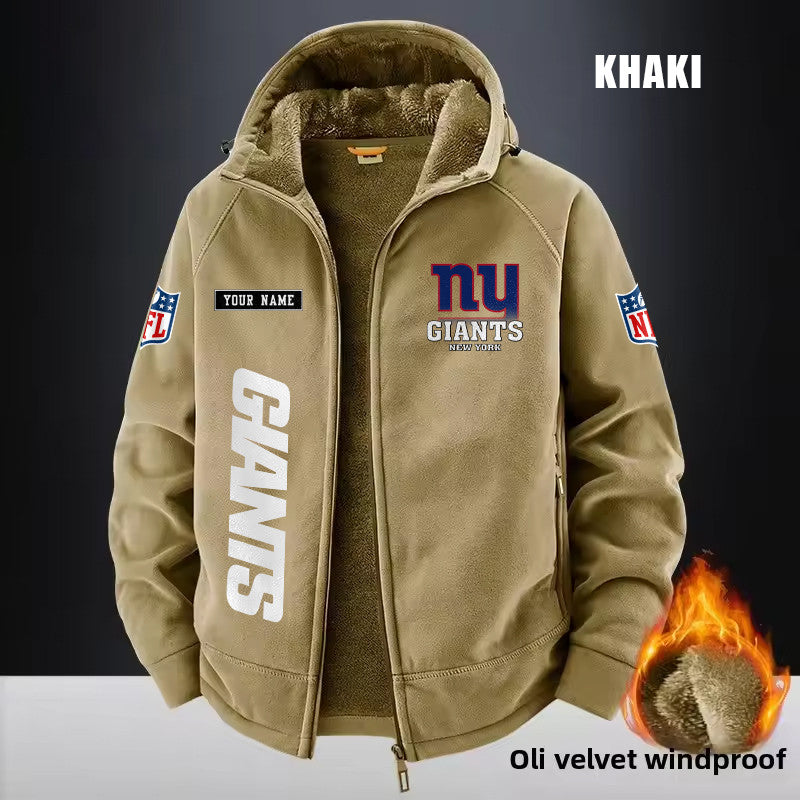 New York Giants Fleece Fashion Hooded Jacket Outdoor SPTFFHJ024