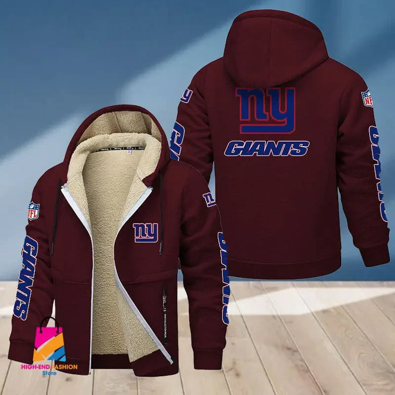 New York Giants Multicolor Thickened Zipper Hoodies ANZTZH024