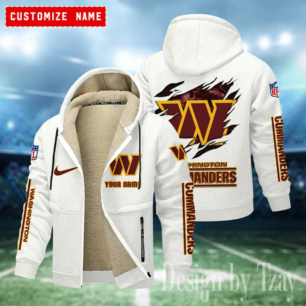 Washington Commanders Hoodies Zip Velvet Coat ANZTZH097