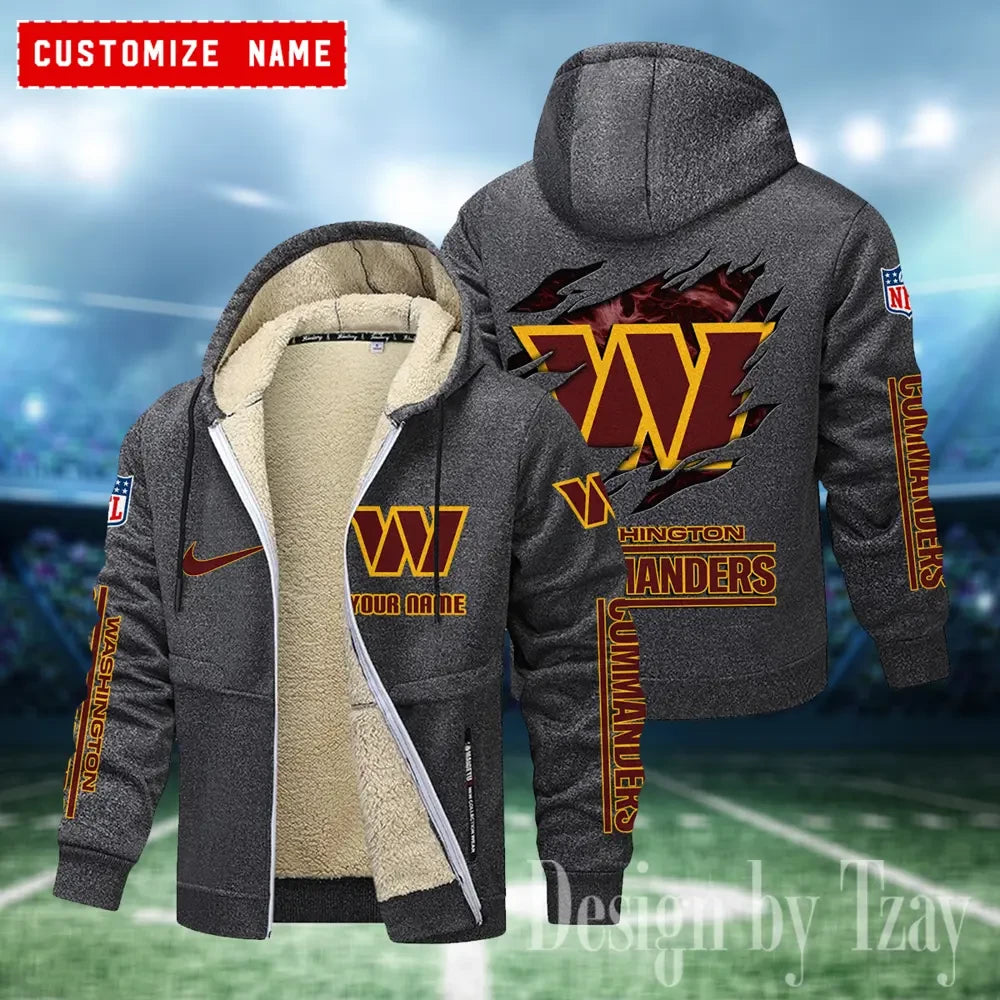 Washington Commanders Hoodies Zip Velvet Coat ANZTZH097