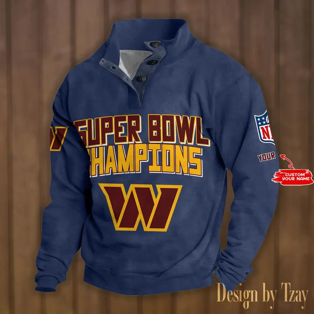 SPTS9DBSCH316-Washington Commanders Premium Stand-Collar Game-Day Pullover - Engineered Warmth & Personalized Names DV8