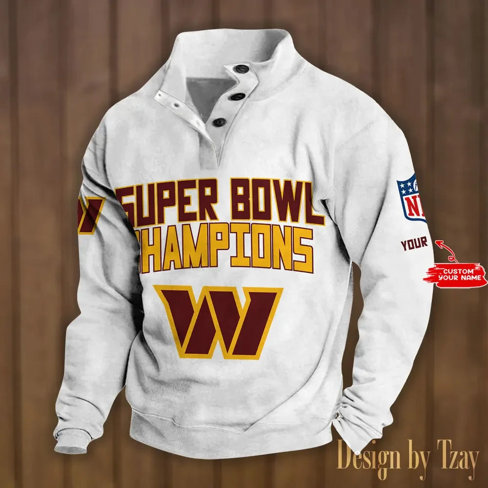 SPTS9DBSCH316-Washington Commanders Premium Stand-Collar Game-Day Pullover - Engineered Warmth & Personalized Names DV8