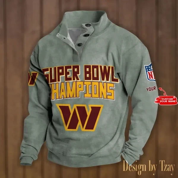 SPTS9DBSCH316-Washington Commanders Premium Stand-Collar Game-Day Pullover - Engineered Warmth & Personalized Names DV8