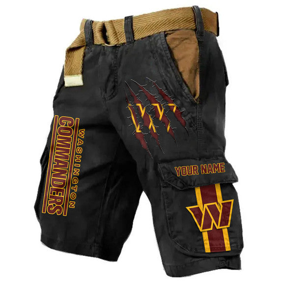 Washington Commanders Pocket Print Cargo Shorts (Belt Not Included) S9MCS238