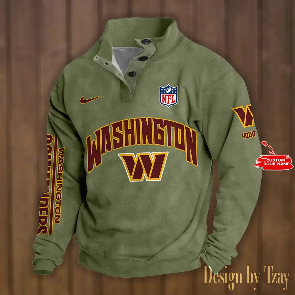 Washington Commanders Premium Stand-Collar Game-Day Pullover - Engineered Warmth & Personalized Name S9DBSCH064