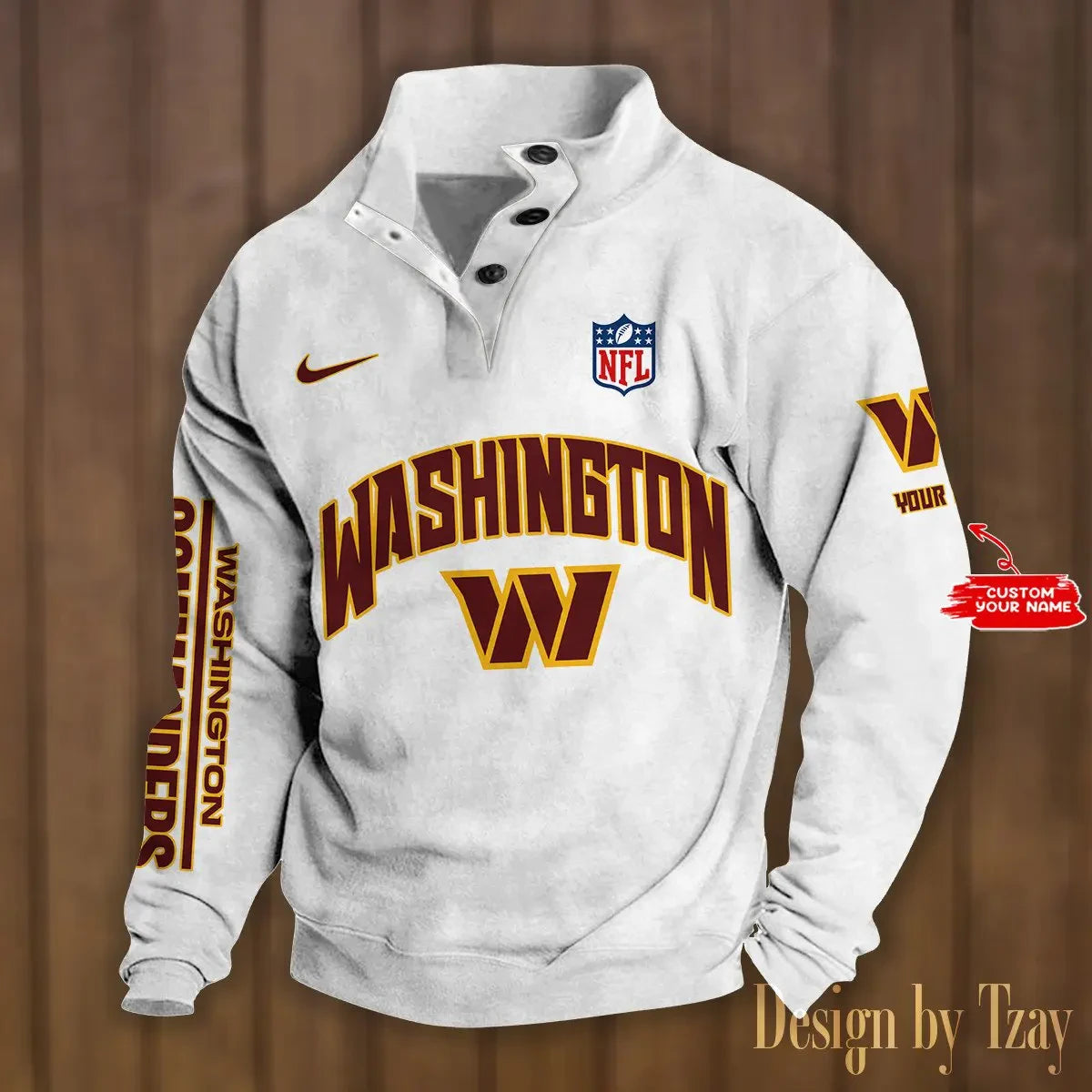 Washington Commanders Premium Stand-Collar Game-Day Pullover - Engineered Warmth & Personalized Name S9DBSCH064