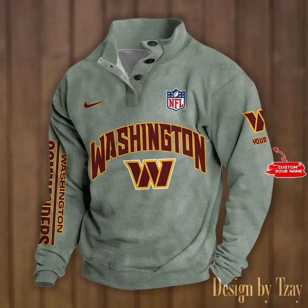 Washington Commanders Premium Stand-Collar Game-Day Pullover - Engineered Warmth & Personalized Name S9DBSCH064