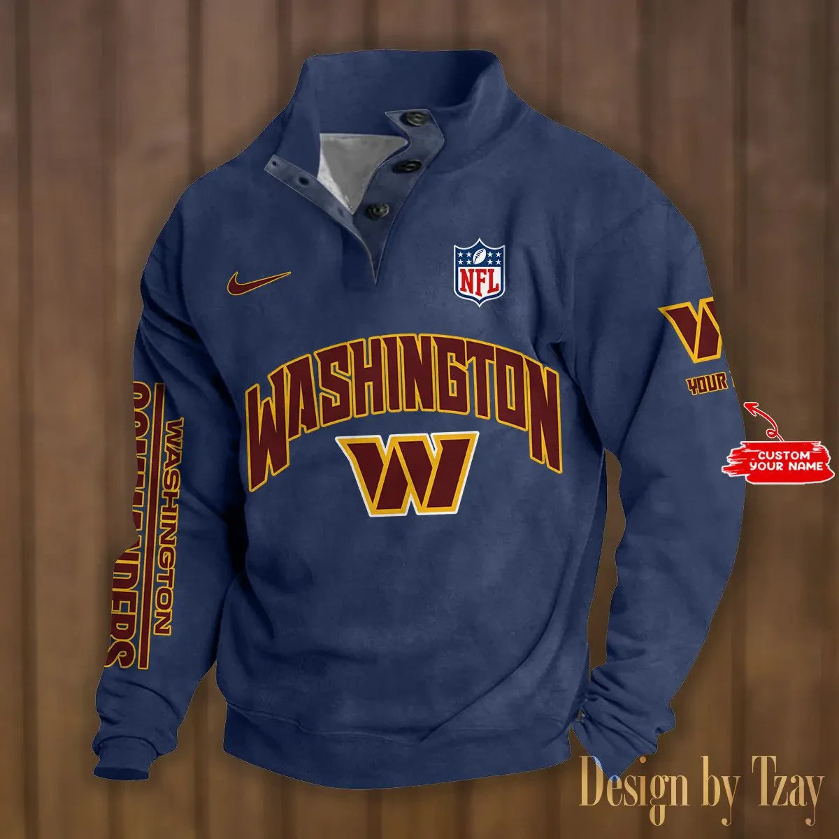 Washington Commanders Premium Stand-Collar Game-Day Pullover - Engineered Warmth & Personalized Name S9DBSCH064