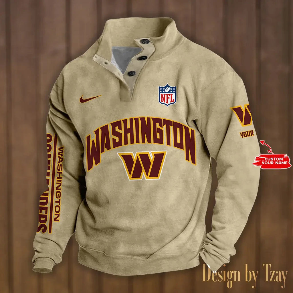 Washington Commanders Premium Stand-Collar Game-Day Pullover - Engineered Warmth & Personalized Name S9DBSCH064