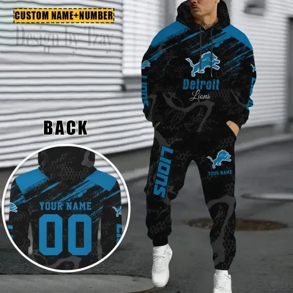 Detroit Lions Combo Hoodie And Sweatpants Gift For Fan AZHD1060
