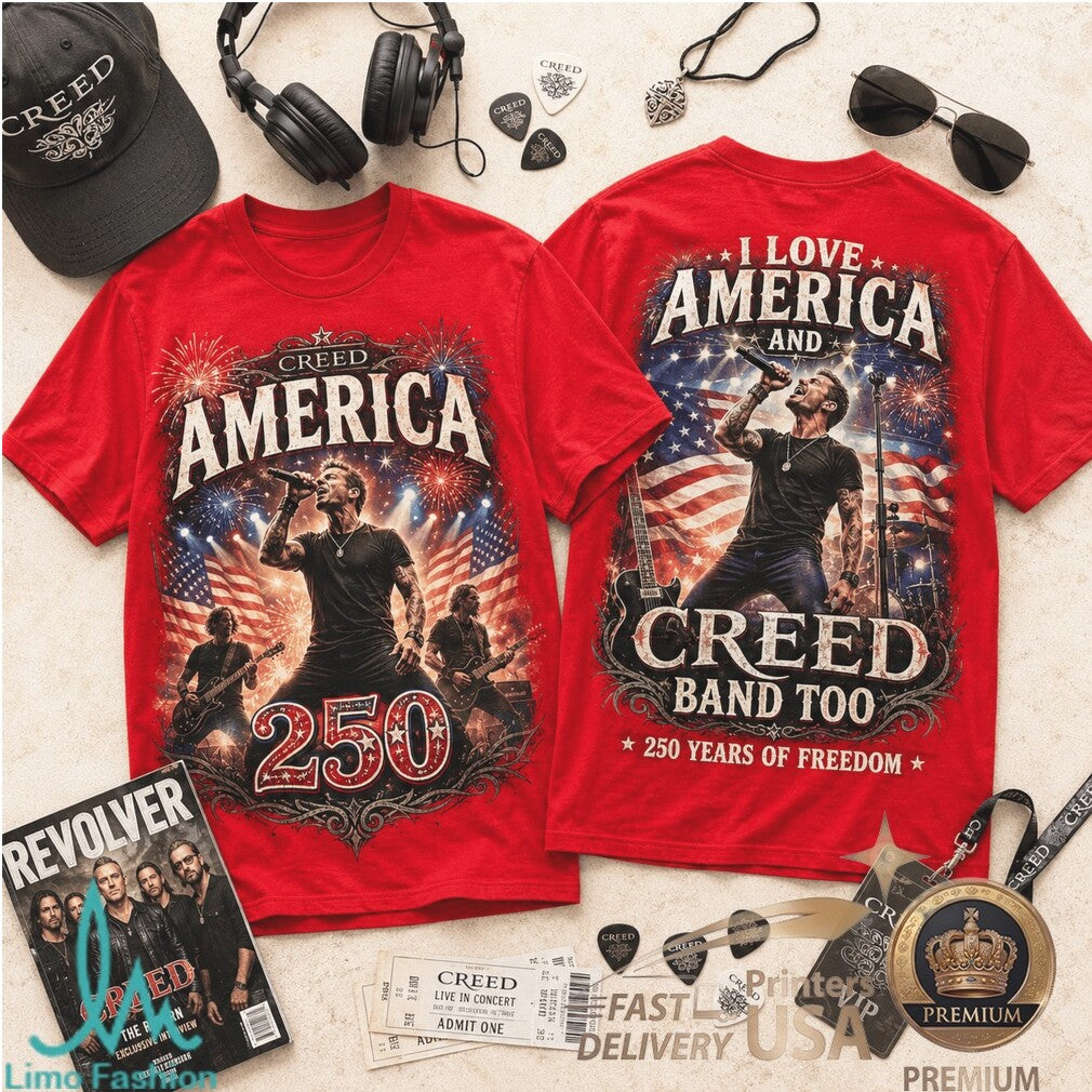 Creed Band America 250 Years Of Freedom Rock Music Graphic Shirt - Limotees LLC