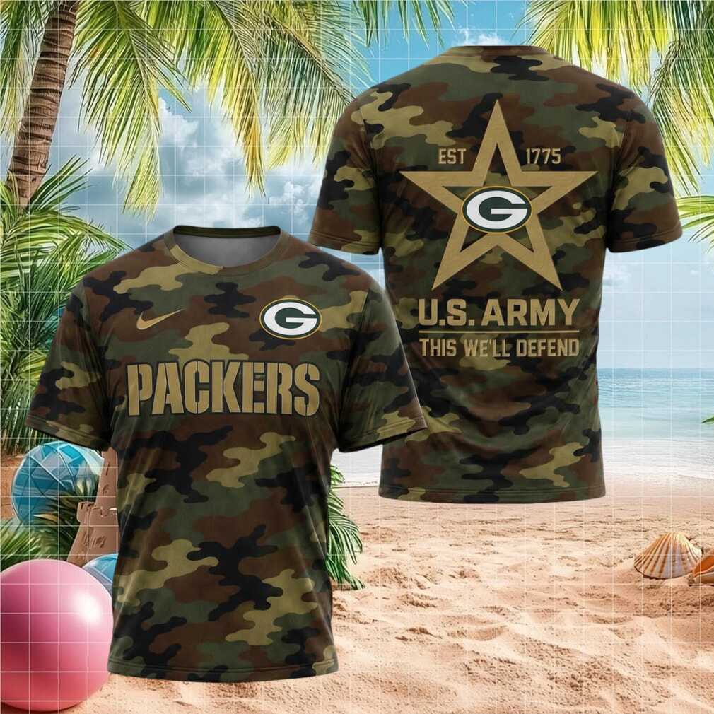 Green Bay Packers US Army Military Camo Shirt
