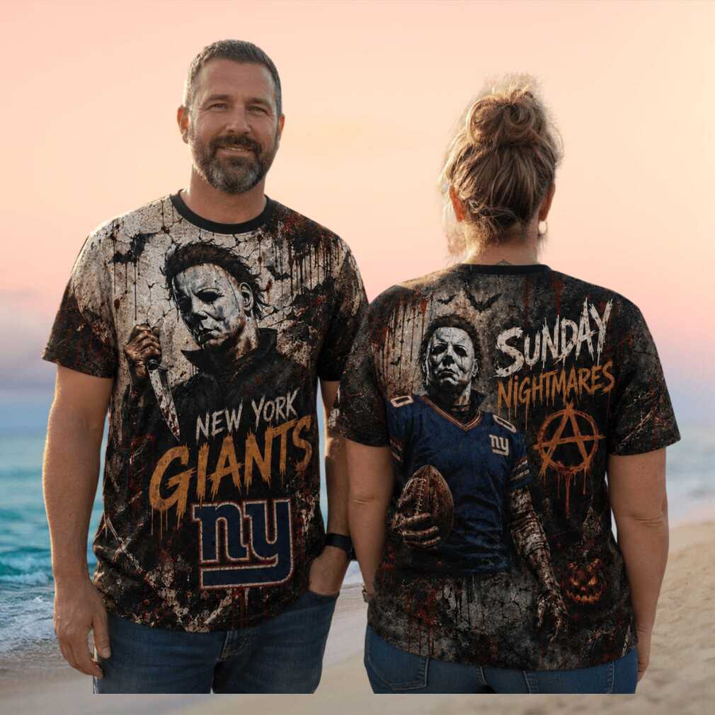 New York Giants Michael Myers Sunday Nightmares Horror Shirt - Limotees LLC