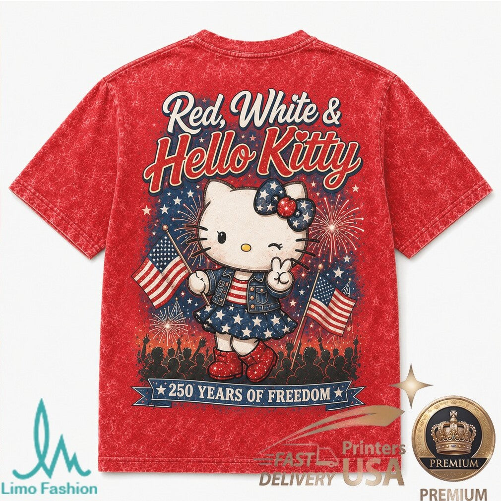 Hello Kitty America 250 Years Of Freedom Patriotic Kawaii Shirt