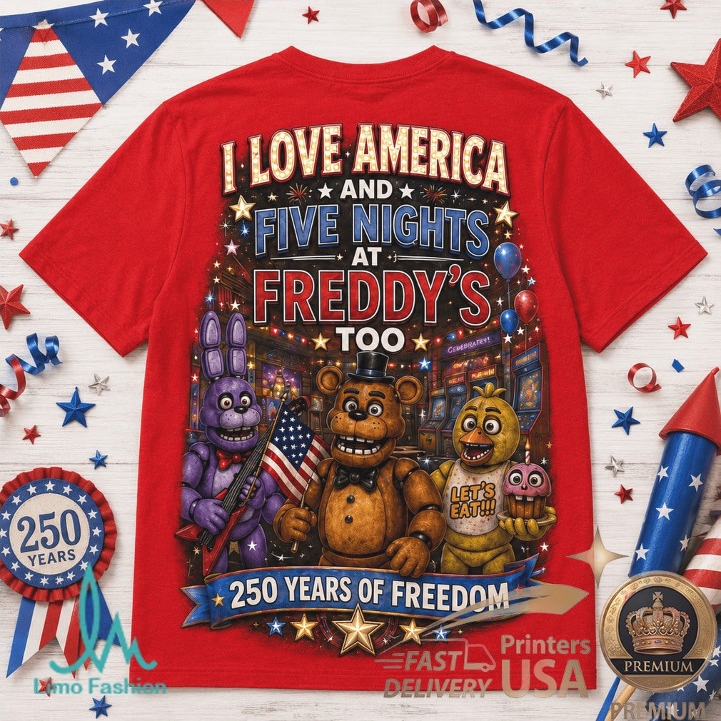 Five Nights At Freddys America 250 Years Of Freedom Patriotic Shirt - Limotees LLC