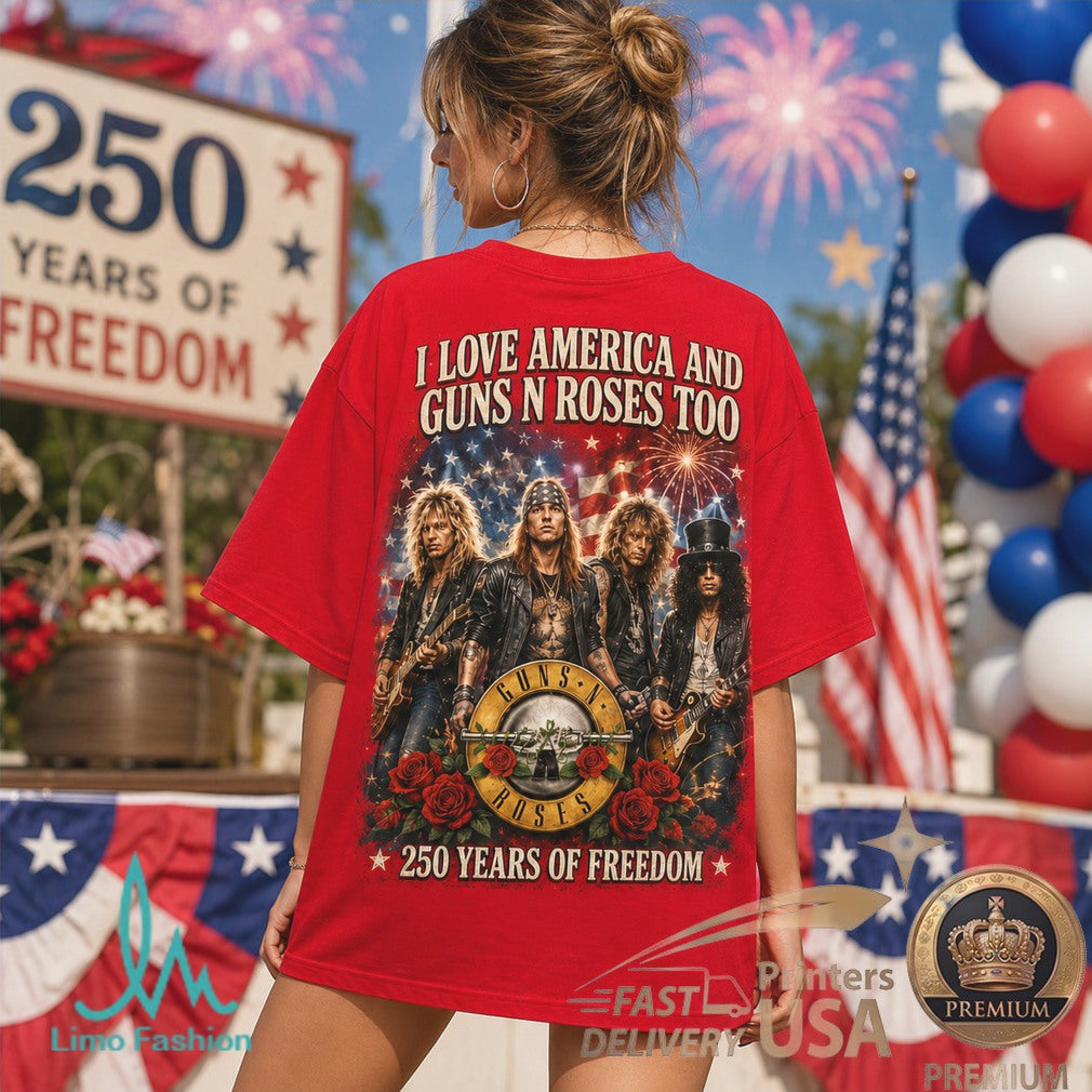 Guns N Roses America 250 Years Of Freedom Patriotic Rock Shirt