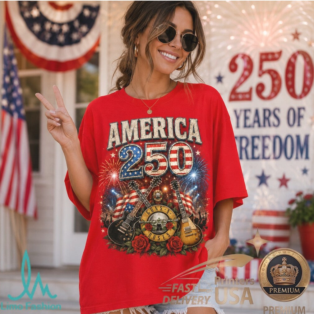 Guns N Roses America 250 Years Of Freedom Patriotic Rock Shirt
