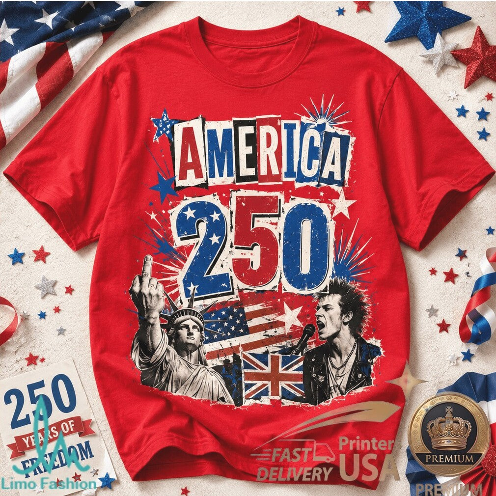 America 250 Years Of Freedom Sex Pistols Punk Rock Statue Shirt - Limotees LLC